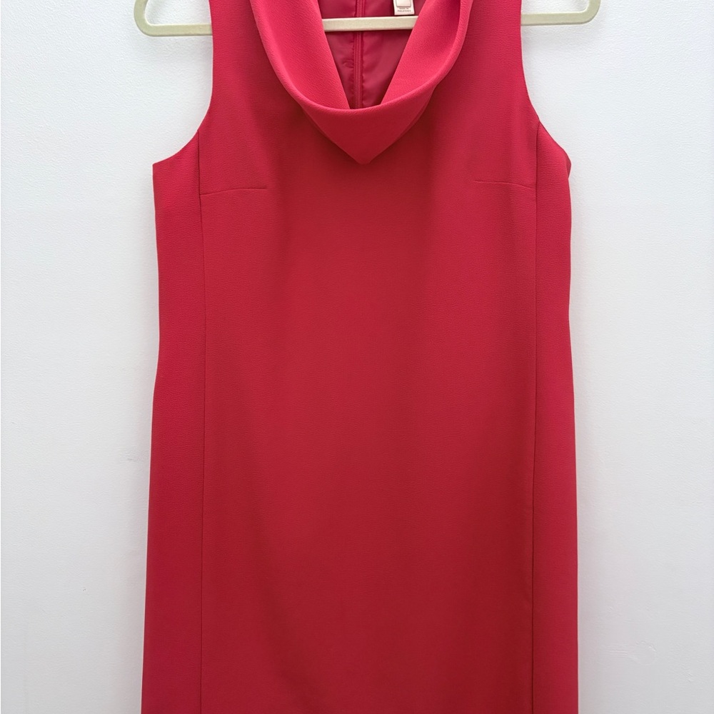 J. Crew Sleeveless Cowl Neck Midi Dress in Hot Pink